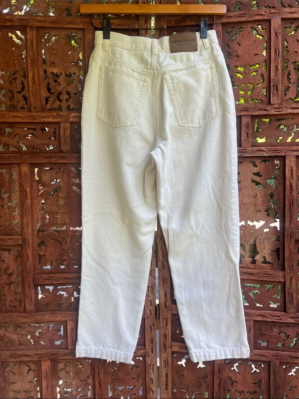 Vintage Lauren Ralph Lauren High Wated Cream Cotton Straight Jeans